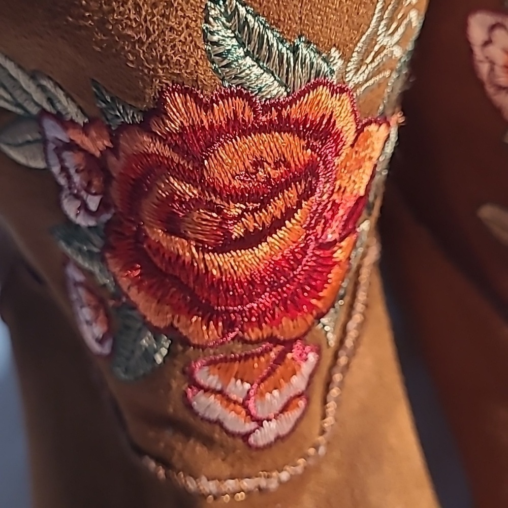 Women's Rock and Candy Embroidered Fur Lined Boots - Picture 4 of 10
